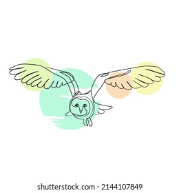 Vector illustration of an owl in line art style