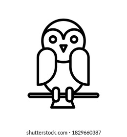 Vector illustration of an owl perched on a twig for a halloweeen celebration.