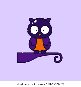 Vector illustration of owl. Suitable for Halloween.