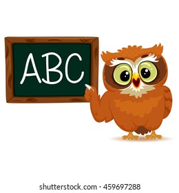 Vector Illustration of an Owl as a teacher