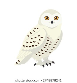 Vector illustration owl in trendy flat style. Isolated on white.