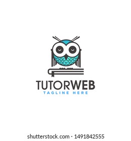 vector illustration of an owl Tutoring for innovative educational platform logo