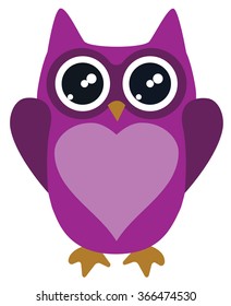 vector illustration of owl for valentine day