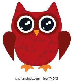 vector illustration of owl for valentine day