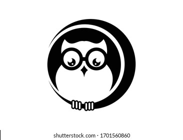A vector Illustration of Owl wearing glasses Logo
