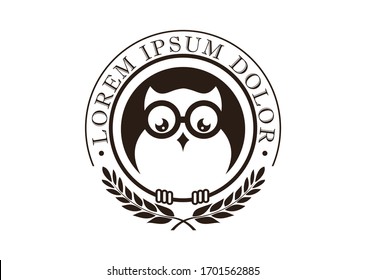 A vector Illustration of Owl wearing glasses Logo