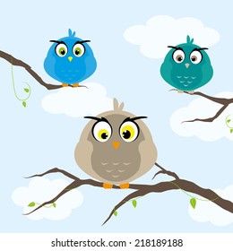 Vector Illustration of  Owls