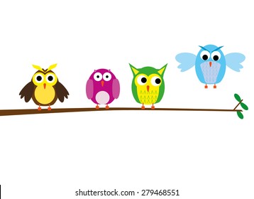 Vector Illustration of Owls