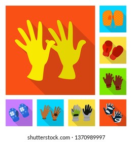 Vector illustration of own and textile logo. Collection of own and safety vector icon for stock.