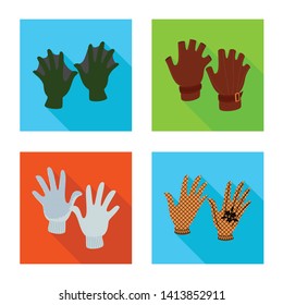 Vector illustration of own and textile logo. Collection of own and safety stock symbol for web.