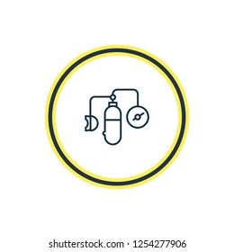 Vector illustration of oxygen balloons icon line. Beautiful naval element also can be used as air tank icon element.