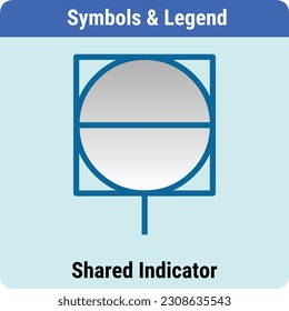 Ilustración vectorial para las leyendas de símbolos P e ID