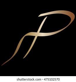 Vector illustration of p logo on black background