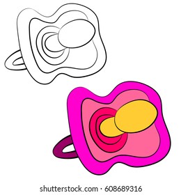 Vector illustration of pacifier, pacifier for children.