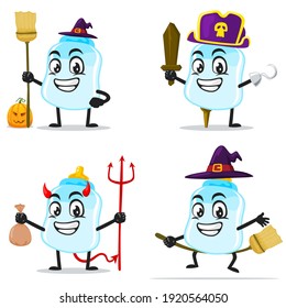 vector illustration of pacifier mascot or character collection set with love or halloween theme