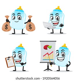 vector illustration of pacifier mascot or character collection set with business theme