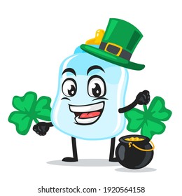 vector illustration of pacifier mascot or character wearing shamrock hat