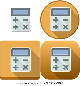 Vector illustration pack of a calculator and calculator icons.