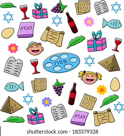 Vector illustration pack of Passover symbols and icons. 