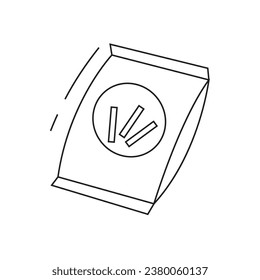 Vector illustration of a pack of snacks. Doodle. Isolated on white background.