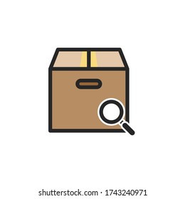 vector illustration package delivery flat design line icon 