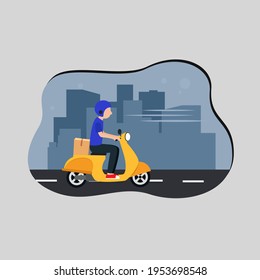vector illustration of a package delivery service.