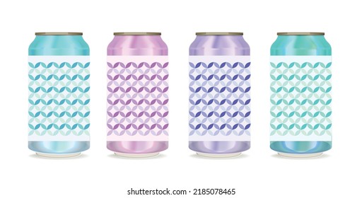 Vector illustration. Package design. Bottle with pattern design. Mock up illustration. drink, can, beer.
