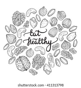 Vector illustration for package design, healthy lifestyle posters, vegan posters 
