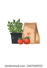 vector illustration package with food items