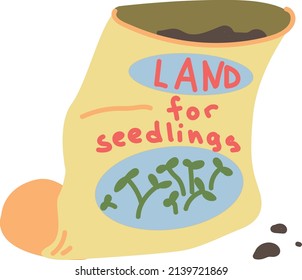 Vector illustration Package of land for seedlings