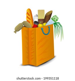 Vector illustration. Package with products.