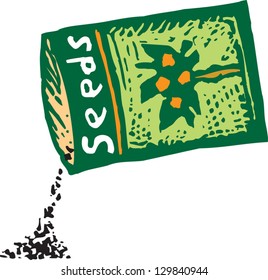 Vector illustration of a package of seeds