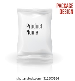 Vector Illustration of Package snack bag for Design, Website, Background, Banner. Pack Element. Mock up Template for your branding or product