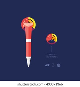 vector illustration packaging cream and its ingredients