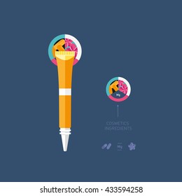 vector illustration packaging cream and its ingredients