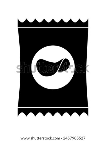 Vector illustration of packet potato chips icon on white background.