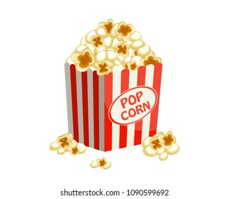 Vector illustration. Packing with popcorn.