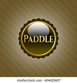 Vector illustration of Paddle golden badge
