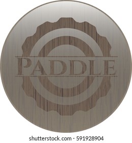 vector illustration  Paddle realistic wood emblem
