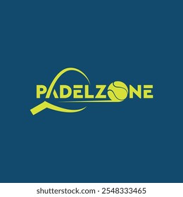 Ilustração vetorial do ícone de bola de padel da zona de padel com raquete de padel,