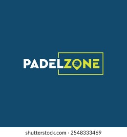 Vector Illustration padel zone padel ball icon with pins in a minimalist padel court outline,