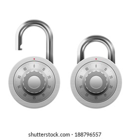 Vector Illustration Padlock Combination Lock Wheel Stock Vector 