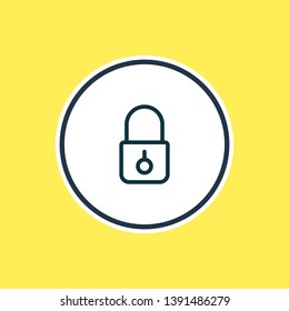 Vector illustration of padlock icon line. Beautiful bureau element also can be used as closed icon element.