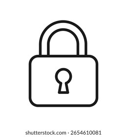 Vector illustration of a Padlock in line style isolated in white background. Modern and minimalist illustration