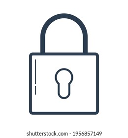 Vector illustration of a padlock with outline style. Good for graphic assets in web design, UI, banners and brochures. simple design.