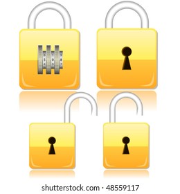 Vector illustration of padlocks