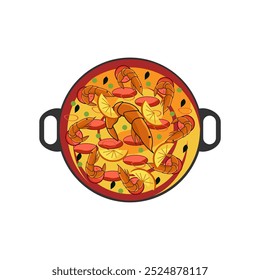 Vector illustration of Paella, a typical Spanish food