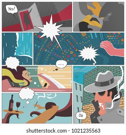 Vector illustration The Page Comics Layout Concept