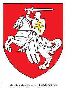 Vector illustration The Pahonia, historical coat of arms of Belarus and  the Grand Duchy of Lithuania. The symbol of freedom Belarus