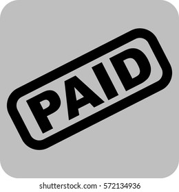 Vector Illustration of Paid Icon in Black

